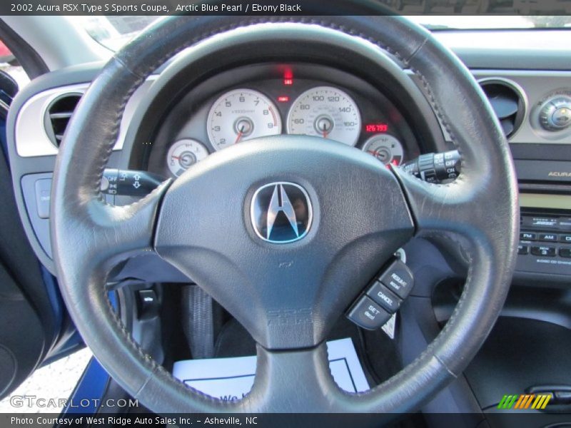 Arctic Blue Pearl / Ebony Black 2002 Acura RSX Type S Sports Coupe