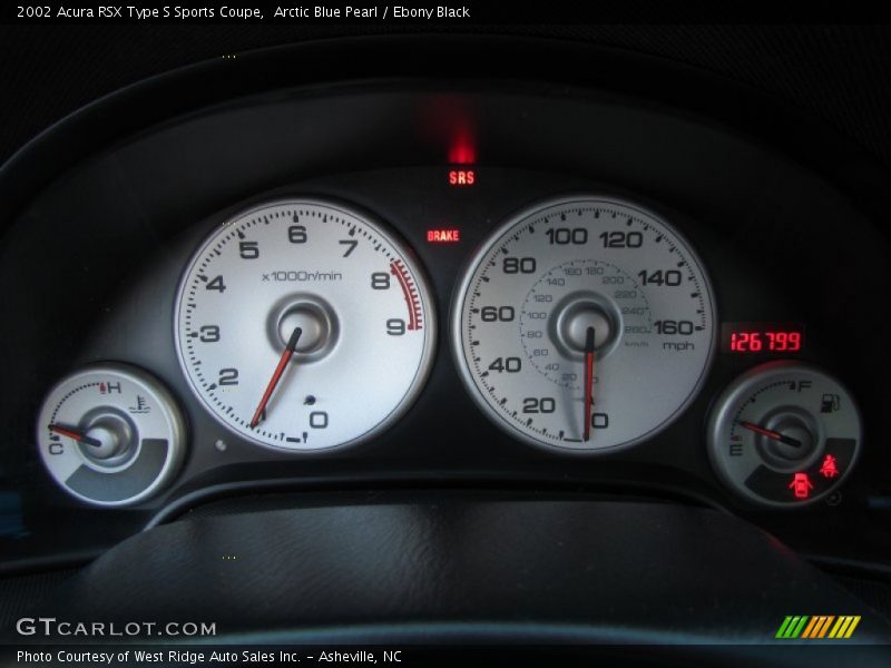 Arctic Blue Pearl / Ebony Black 2002 Acura RSX Type S Sports Coupe