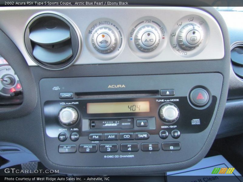 Arctic Blue Pearl / Ebony Black 2002 Acura RSX Type S Sports Coupe