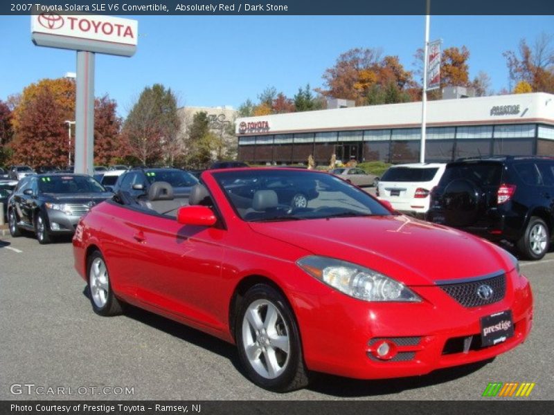 Absolutely Red / Dark Stone 2007 Toyota Solara SLE V6 Convertible