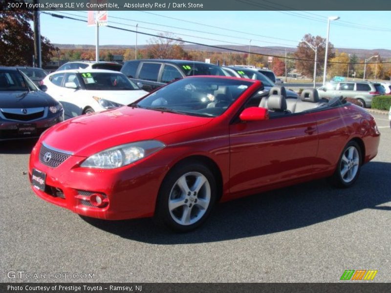 Absolutely Red / Dark Stone 2007 Toyota Solara SLE V6 Convertible