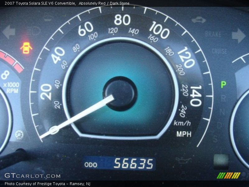 Absolutely Red / Dark Stone 2007 Toyota Solara SLE V6 Convertible