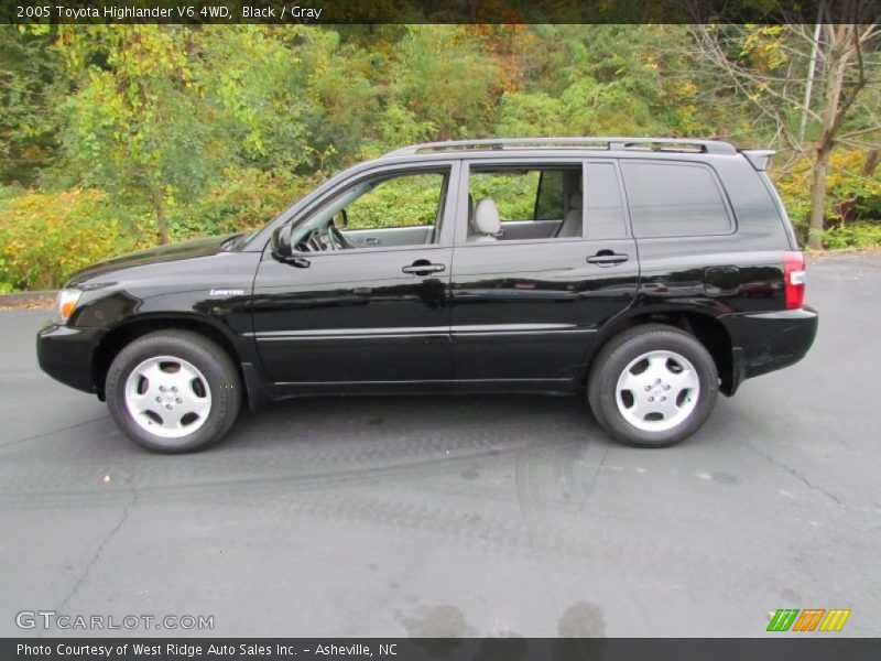 Black / Gray 2005 Toyota Highlander V6 4WD