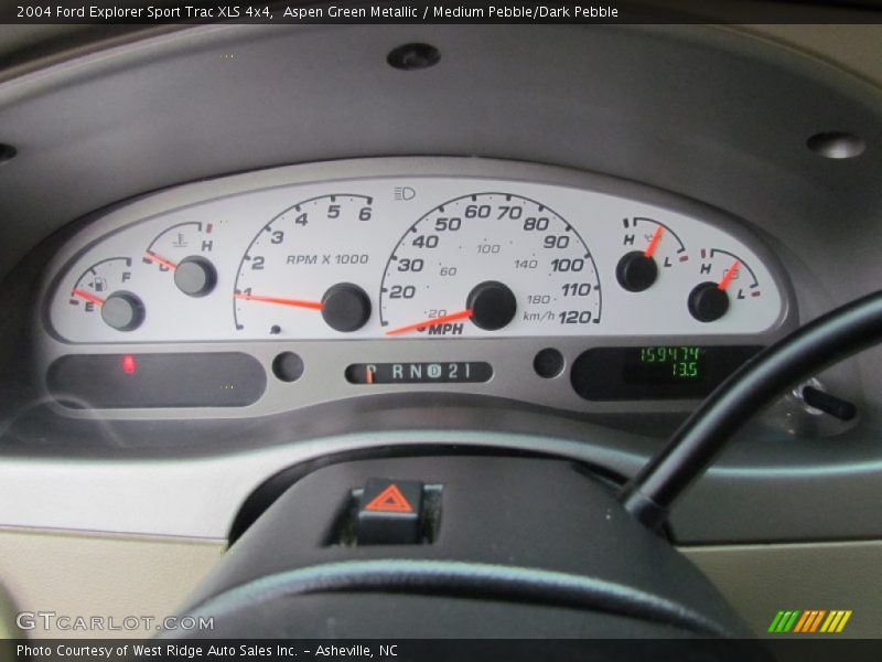 Aspen Green Metallic / Medium Pebble/Dark Pebble 2004 Ford Explorer Sport Trac XLS 4x4