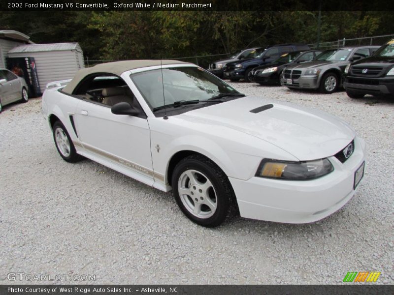 Oxford White / Medium Parchment 2002 Ford Mustang V6 Convertible