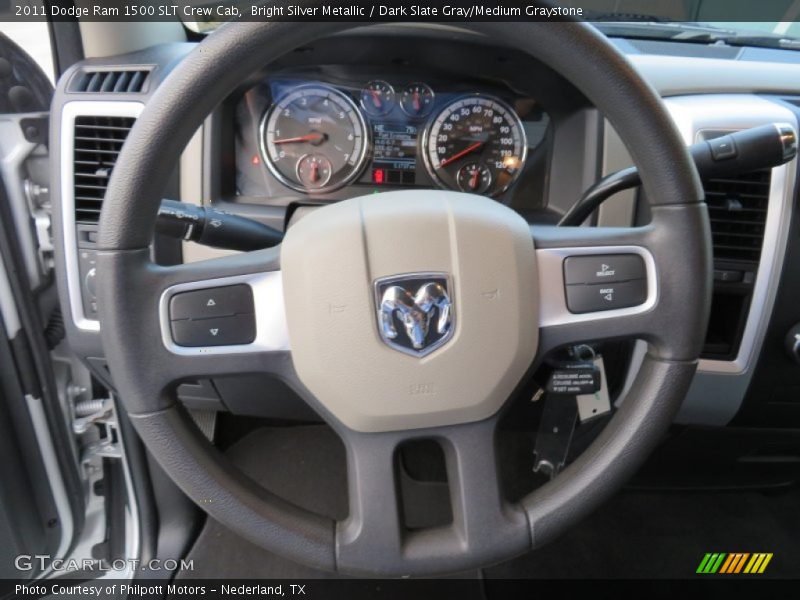 Bright Silver Metallic / Dark Slate Gray/Medium Graystone 2011 Dodge Ram 1500 SLT Crew Cab
