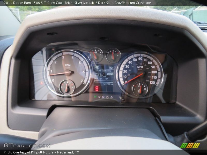 Bright Silver Metallic / Dark Slate Gray/Medium Graystone 2011 Dodge Ram 1500 SLT Crew Cab
