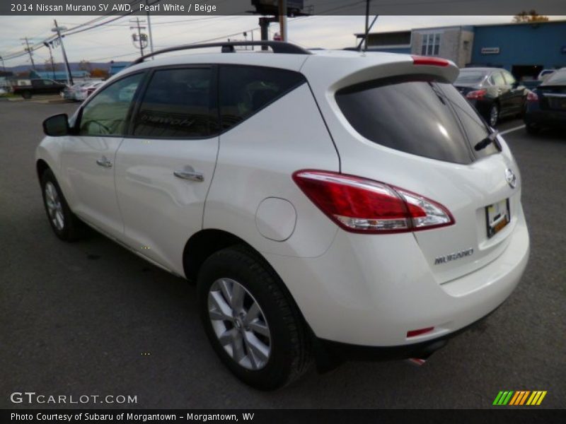 Pearl White / Beige 2014 Nissan Murano SV AWD