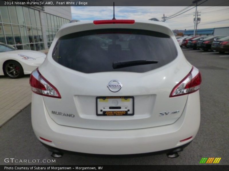 Pearl White / Beige 2014 Nissan Murano SV AWD