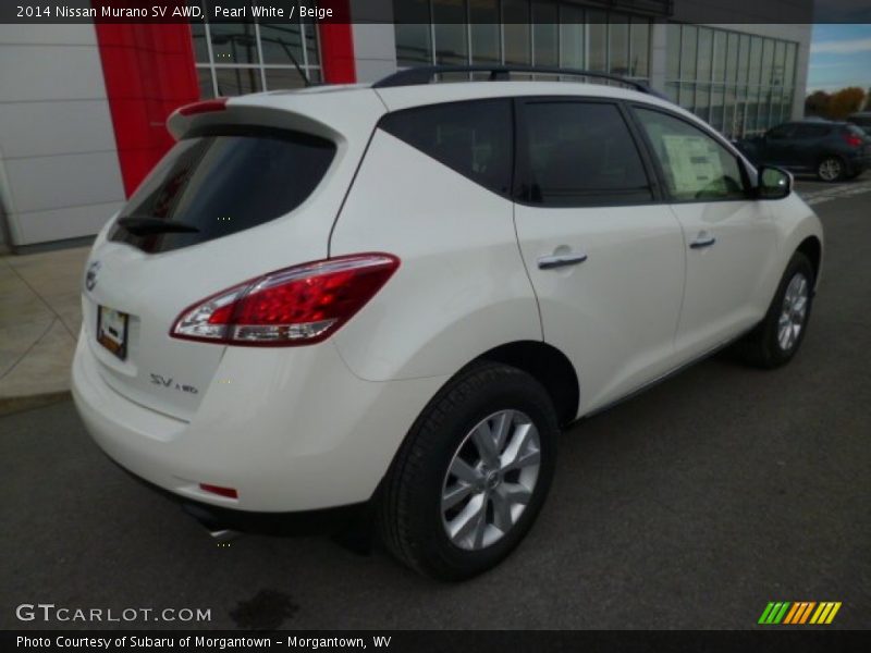 Pearl White / Beige 2014 Nissan Murano SV AWD