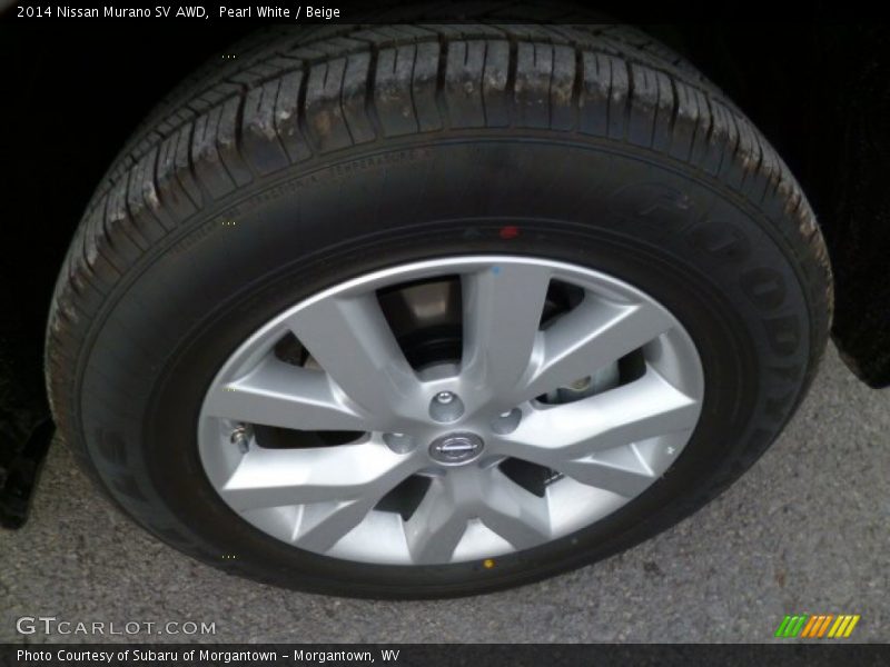 Pearl White / Beige 2014 Nissan Murano SV AWD