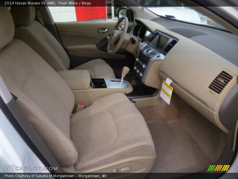 Pearl White / Beige 2014 Nissan Murano SV AWD