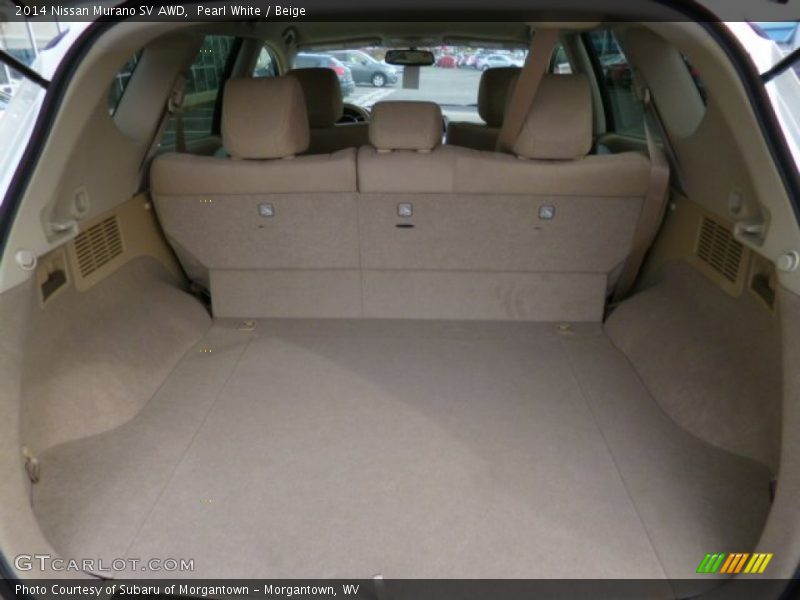 Pearl White / Beige 2014 Nissan Murano SV AWD