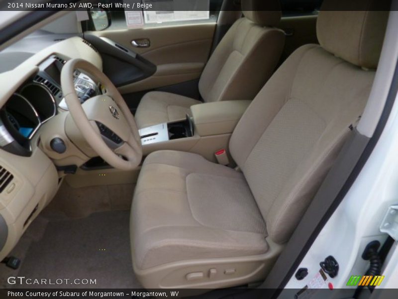 Pearl White / Beige 2014 Nissan Murano SV AWD