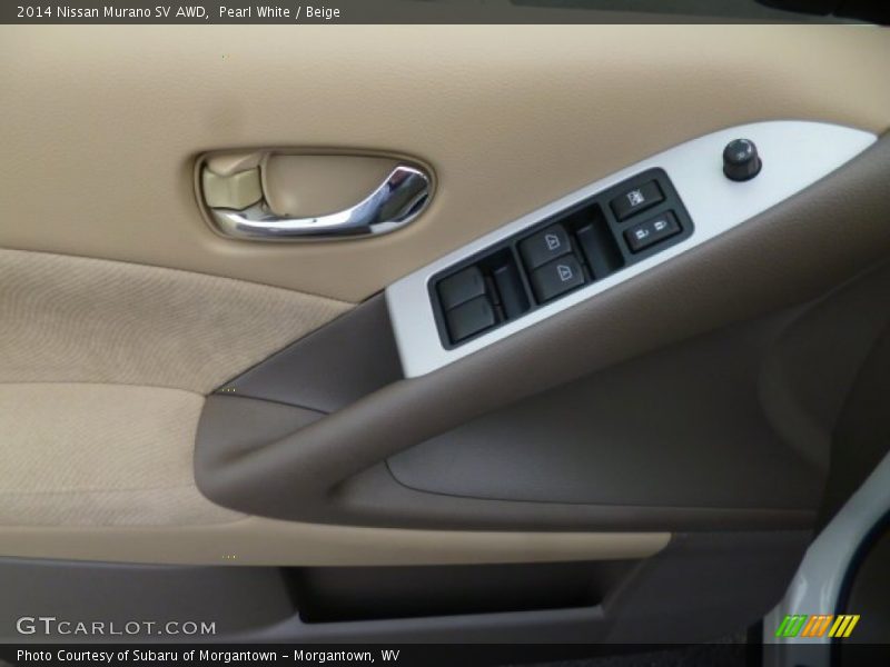 Pearl White / Beige 2014 Nissan Murano SV AWD