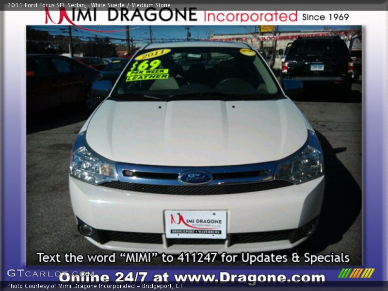 White Suede / Medium Stone 2011 Ford Focus SEL Sedan