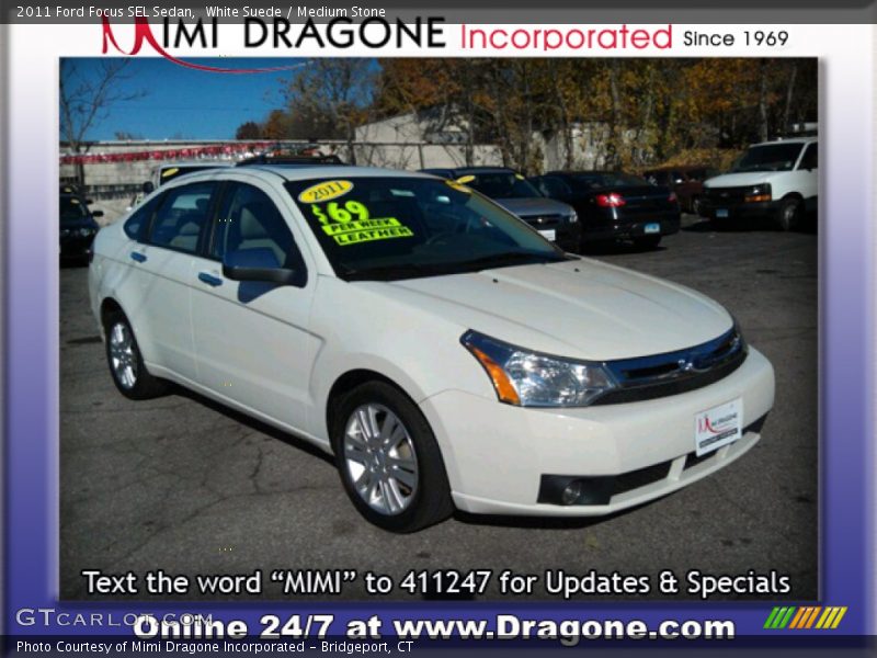White Suede / Medium Stone 2011 Ford Focus SEL Sedan