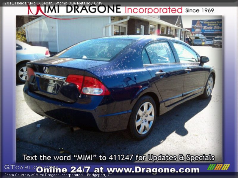 Atomic Blue Metallic / Gray 2011 Honda Civic LX Sedan
