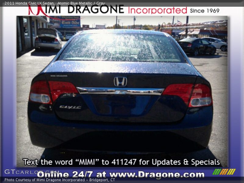 Atomic Blue Metallic / Gray 2011 Honda Civic LX Sedan