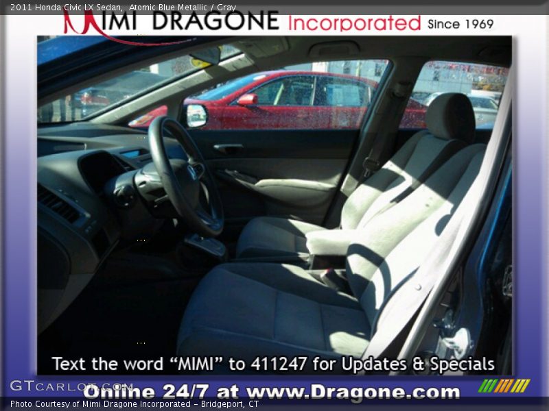 Atomic Blue Metallic / Gray 2011 Honda Civic LX Sedan