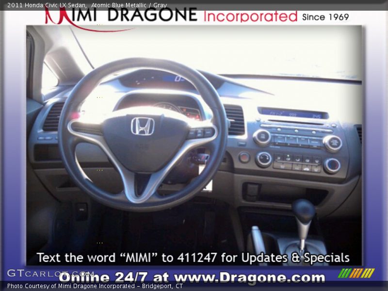 Atomic Blue Metallic / Gray 2011 Honda Civic LX Sedan