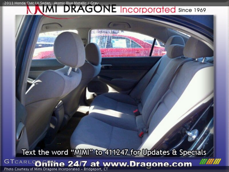 Atomic Blue Metallic / Gray 2011 Honda Civic LX Sedan