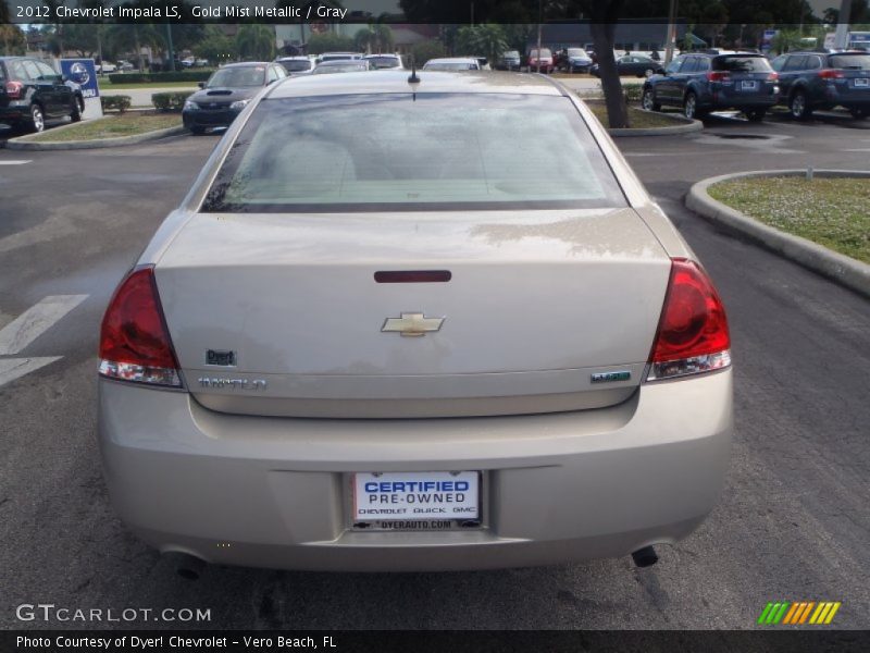 Gold Mist Metallic / Gray 2012 Chevrolet Impala LS