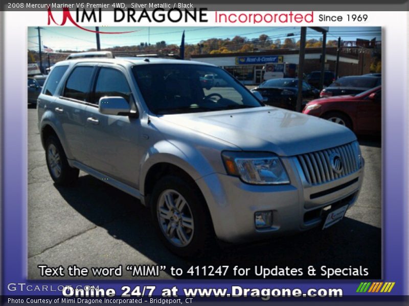 Silver Metallic / Black 2008 Mercury Mariner V6 Premier 4WD