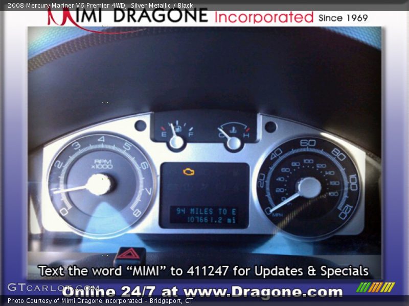 Silver Metallic / Black 2008 Mercury Mariner V6 Premier 4WD