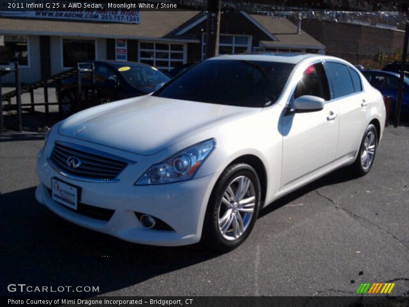 Moonlight White / Stone 2011 Infiniti G 25 x AWD Sedan