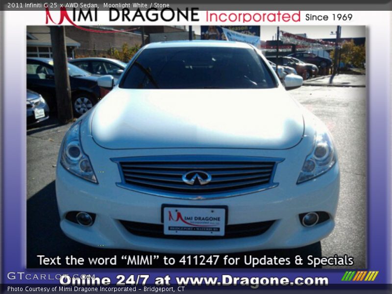 Moonlight White / Stone 2011 Infiniti G 25 x AWD Sedan