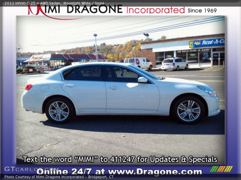Moonlight White / Stone 2011 Infiniti G 25 x AWD Sedan