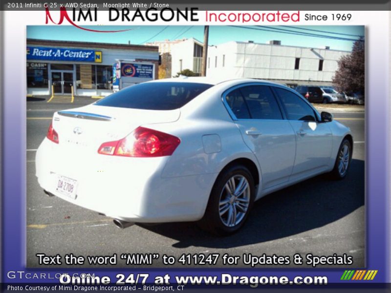 Moonlight White / Stone 2011 Infiniti G 25 x AWD Sedan