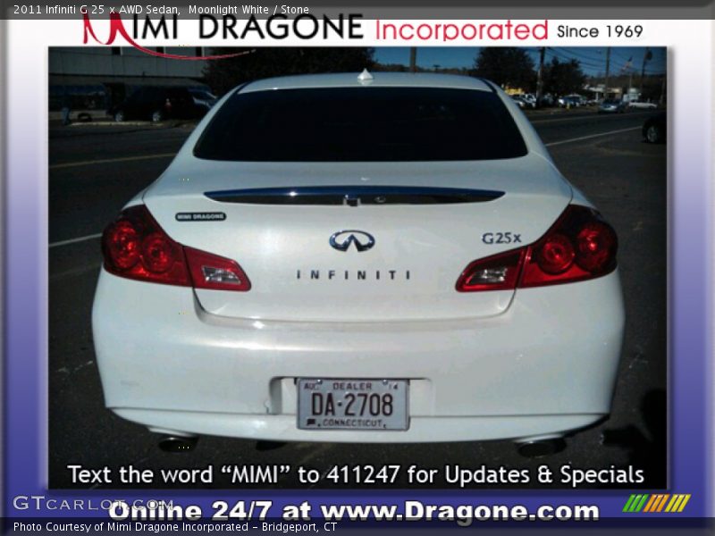 Moonlight White / Stone 2011 Infiniti G 25 x AWD Sedan