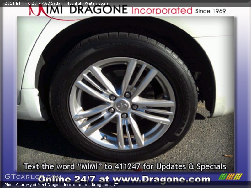 Moonlight White / Stone 2011 Infiniti G 25 x AWD Sedan