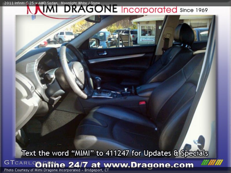 Moonlight White / Stone 2011 Infiniti G 25 x AWD Sedan