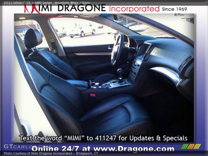 Moonlight White / Stone 2011 Infiniti G 25 x AWD Sedan