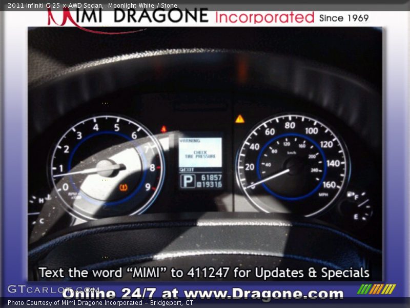 Moonlight White / Stone 2011 Infiniti G 25 x AWD Sedan