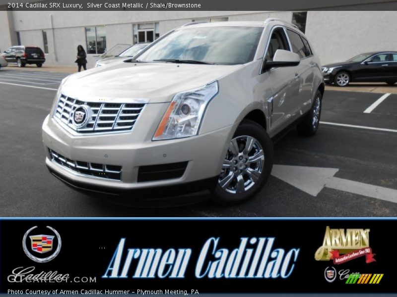 Silver Coast Metallic / Shale/Brownstone 2014 Cadillac SRX Luxury