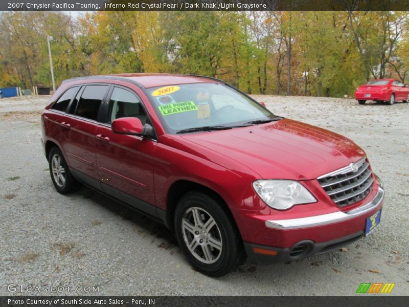 Inferno Red Crystal Pearl / Dark Khaki/Light Graystone 2007 Chrysler Pacifica Touring