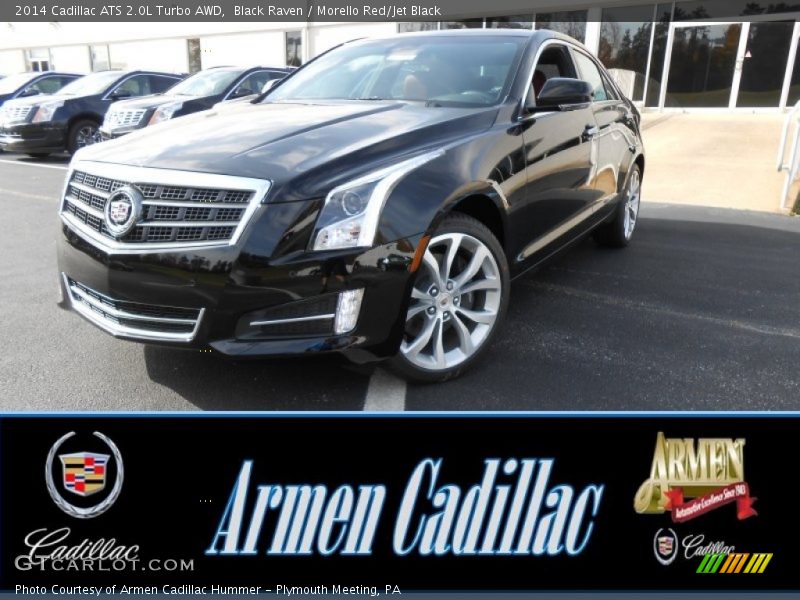 Black Raven / Morello Red/Jet Black 2014 Cadillac ATS 2.0L Turbo AWD