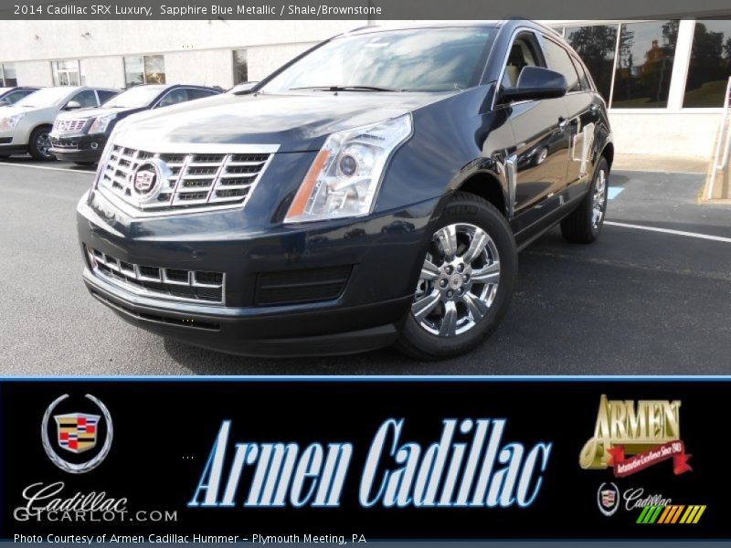Sapphire Blue Metallic / Shale/Brownstone 2014 Cadillac SRX Luxury