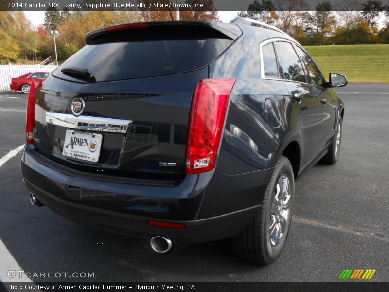Sapphire Blue Metallic / Shale/Brownstone 2014 Cadillac SRX Luxury