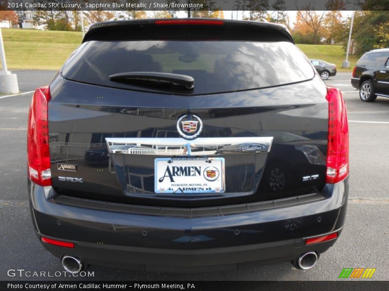 Sapphire Blue Metallic / Shale/Brownstone 2014 Cadillac SRX Luxury