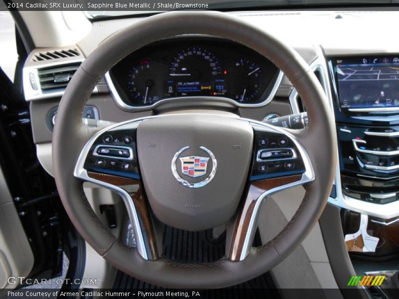 Sapphire Blue Metallic / Shale/Brownstone 2014 Cadillac SRX Luxury