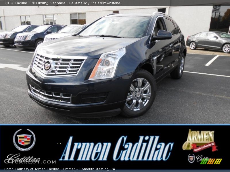 Sapphire Blue Metallic / Shale/Brownstone 2014 Cadillac SRX Luxury