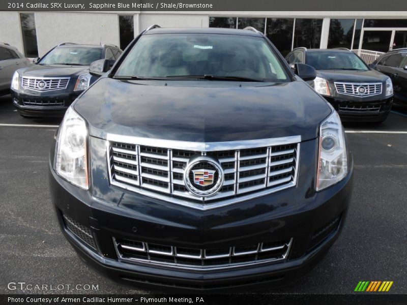 Sapphire Blue Metallic / Shale/Brownstone 2014 Cadillac SRX Luxury