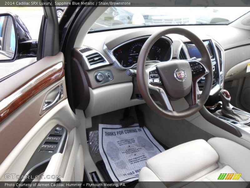 Sapphire Blue Metallic / Shale/Brownstone 2014 Cadillac SRX Luxury