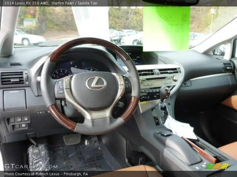 Starfire Pearl / Saddle Tan 2014 Lexus RX 350 AWD