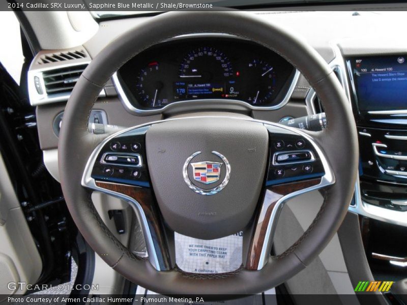 Sapphire Blue Metallic / Shale/Brownstone 2014 Cadillac SRX Luxury